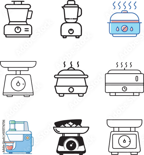 set of kitchen icons