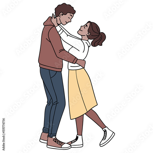 couple girls and boys vector image