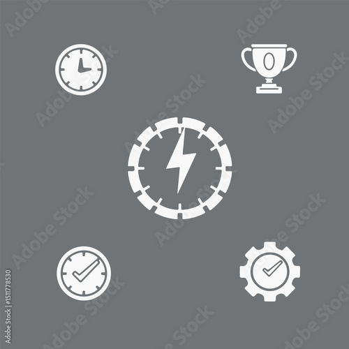 This vector illustration depicts a business clock face where every minute and hour counts, symbolizing that time is money and adherence to deadlines is key in the office