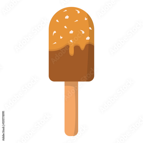 A chocolate and nut ice cream bar, perfect for summer. A favorite treat among kids.