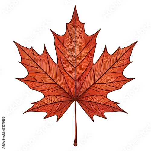 Vibrant Autumn Maple Leaf Illustration  Fall Foliage Design Element