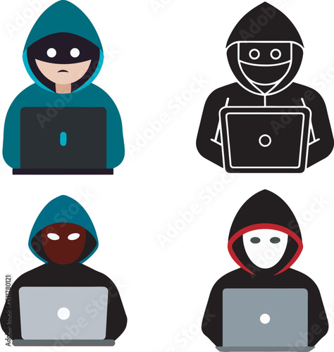 vector illustration of a man with laptop