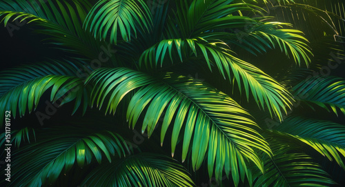 Sunlit Elegance A Dance of Tropical Leaves