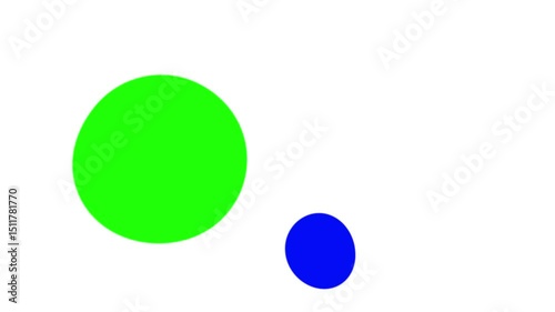 Transparent green and blue color liquid together. Floating droplets loop. Abstract liquid formation