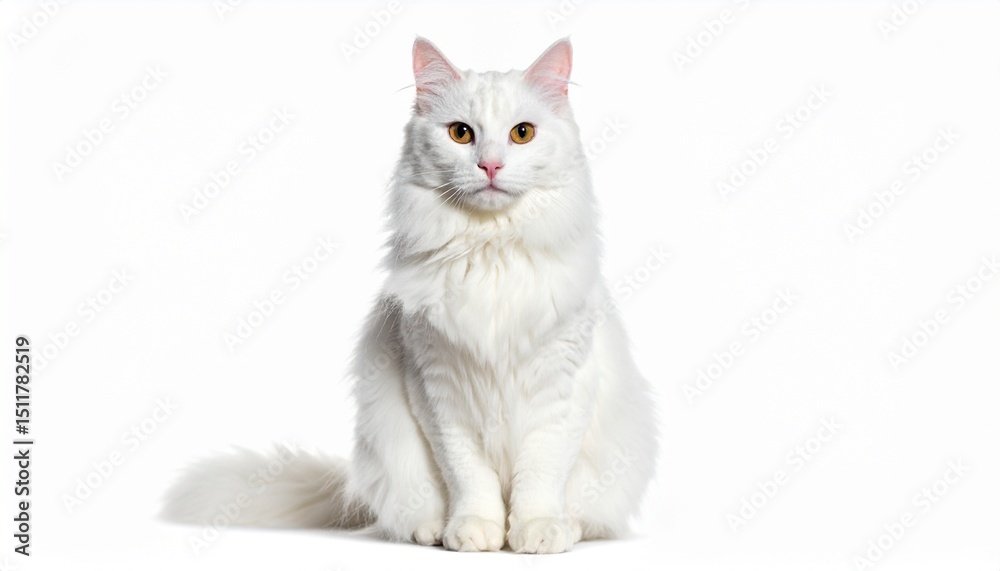 Fototapeta premium Turkish angora isolated on white background