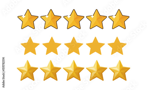 Golden Star Rating System Design Scalable for Website App and Branding Projects