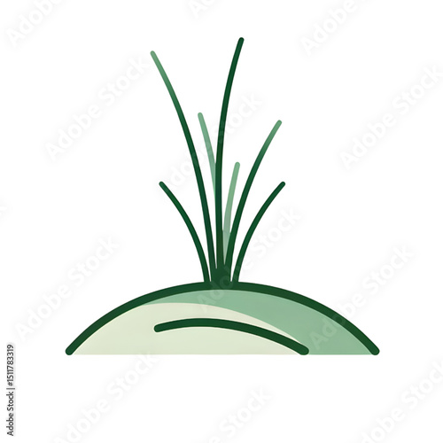 Elegant Illustration of a Grassy Patch Simple Nature Design