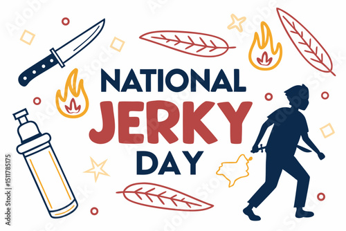 NATIONAL JERKY DAY vector illustration