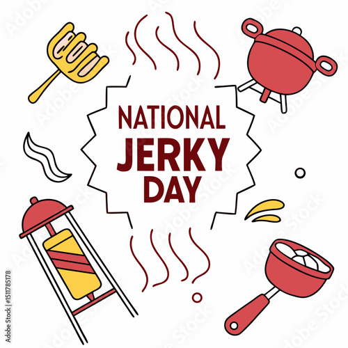 NATIONAL JERKY DAY vector illustration