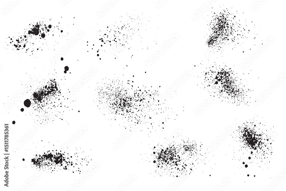 Black blood drip isolated vector paint splash background collection