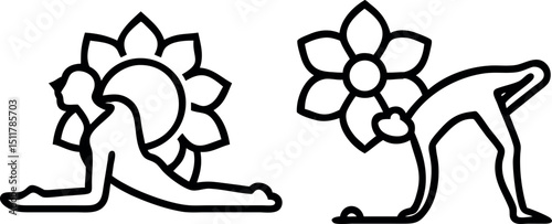Yoga Pose Silhouette with Mandala Background