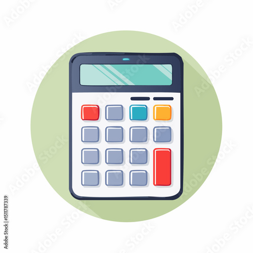 Financial Precision: A sleek, modern calculator, symbolizing accuracy in financial and mathematical endeavors, illustrated with clean lines and vibrant colors.