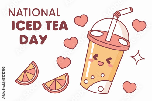NATIONAL ICED TEA DAY vector illustration