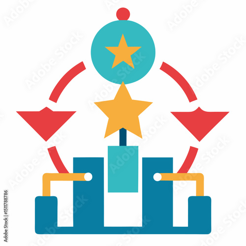 Promotion strategy icon on white background