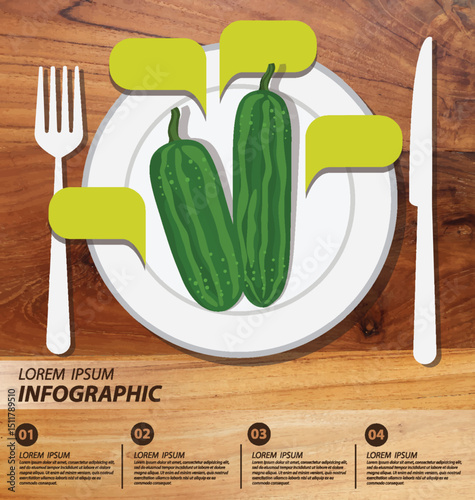 cucumber , infographics. vegetables vector illustration 