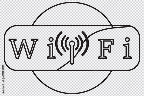  wifi zone icon. Wi-fi vector free. Illustration on transparent background wifi sticker, free wi-fi icon, wi fi label sign. EPS 10
