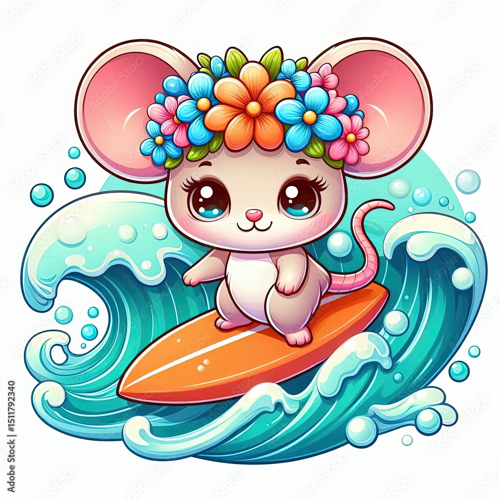 Naklejka premium charming animals surfer