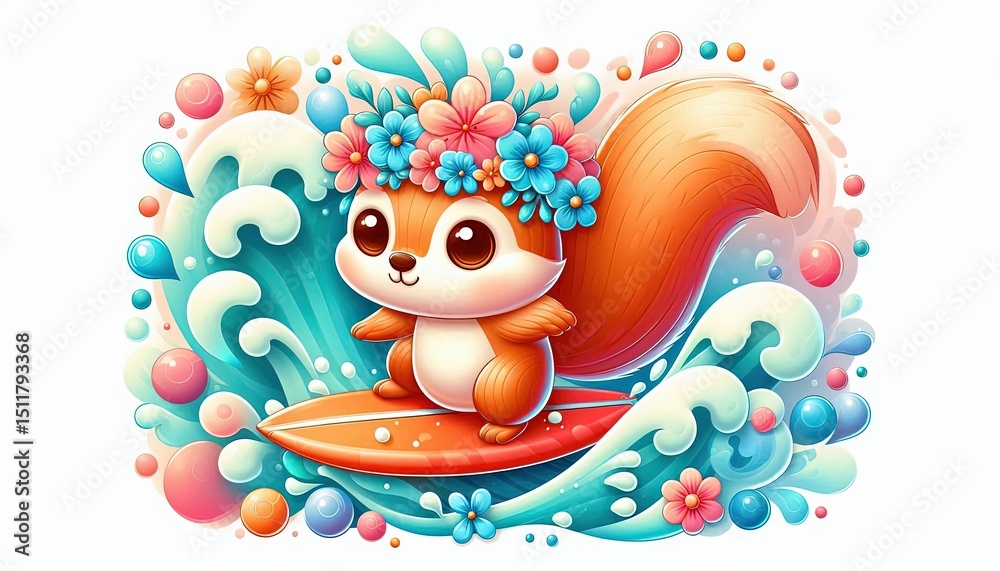 Naklejka premium charming animals surfer