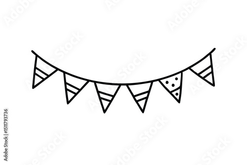 garland strand drawing line art vector
