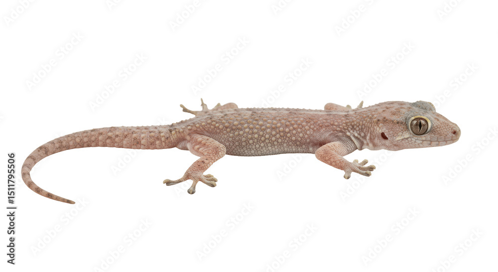 Naklejka premium House Gecko Isolated on Transparent PNG Gecko, lizard, reptile, house gecko, wall gecko,