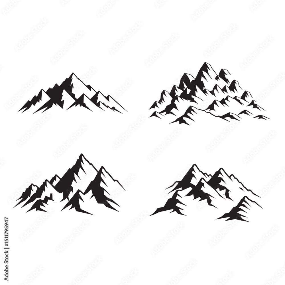 Fototapeta premium Mountain Logo Design Vector, Mountain Silhouette Design
