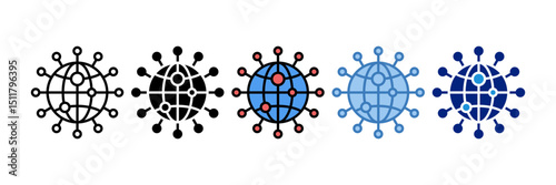 Network Globe Icon Element For Design