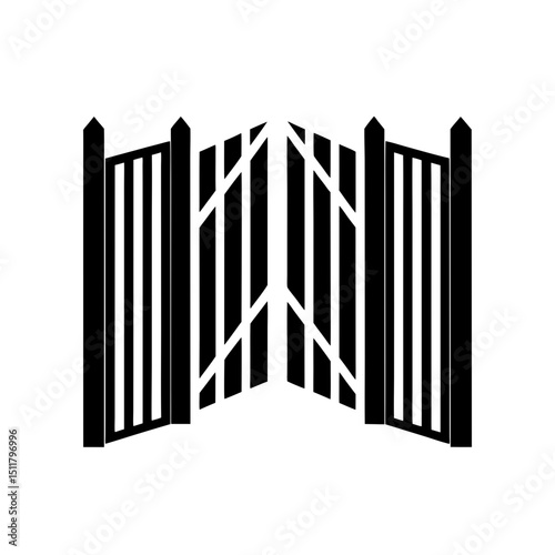 bi fold gate with built in pedestrian access  