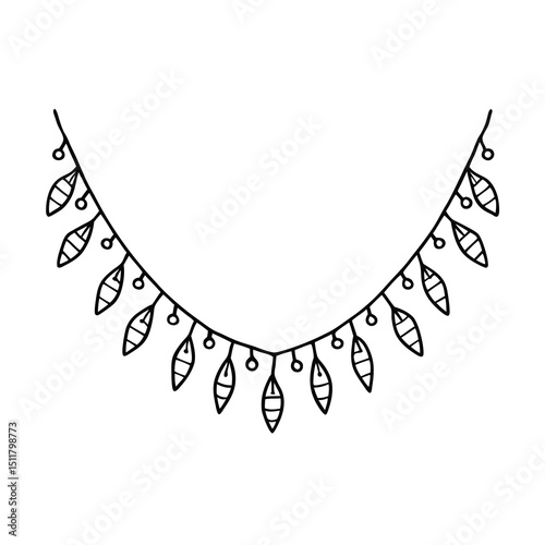 garland strand drawing line art vector