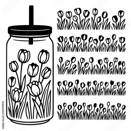 hand drawn vector illustration of a glass bottle