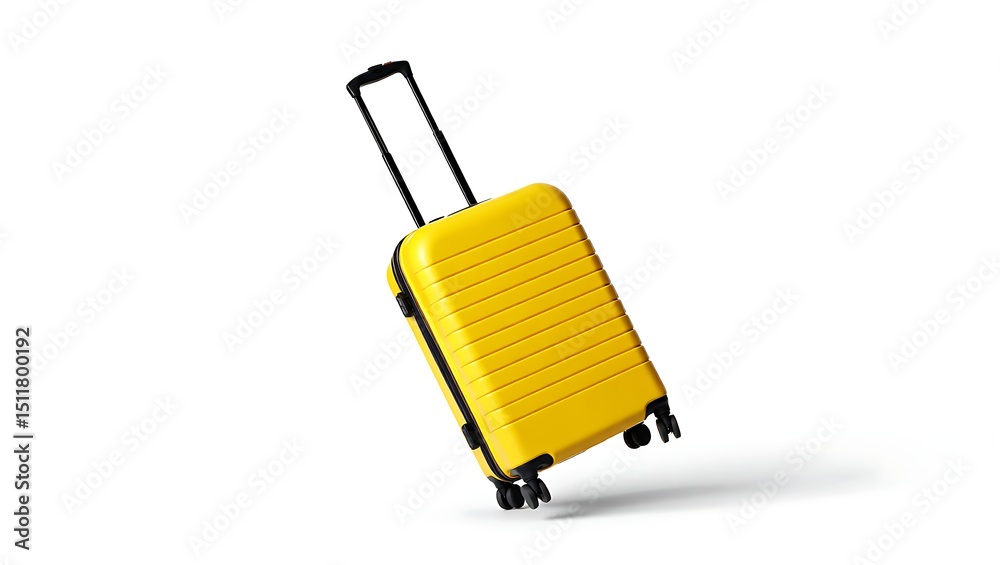 Fototapeta premium Stylish Yellow Suitcase in Studio Setting - Lifestyle Product Photography