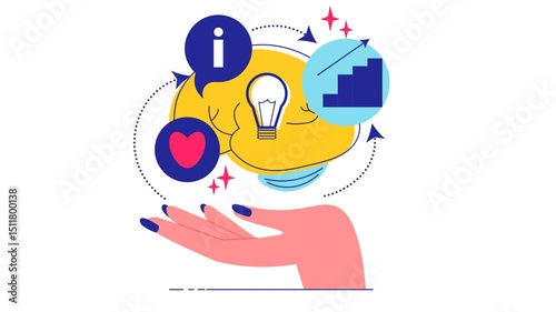 Hand Holding Lightbulbs Representing Ideas and Innovation