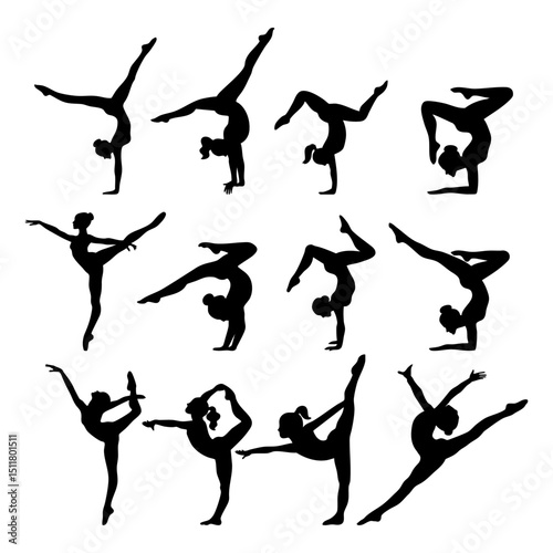 Gymnastics - Athletic Woman Elegant Pose Vector