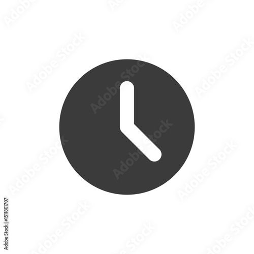 Clock, solid icon. Time and scheduling.