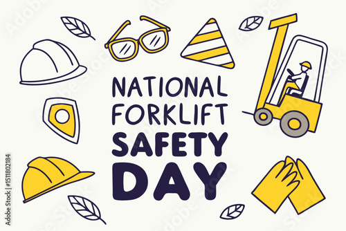 NATIONAL FORKLIFT SAFETY DAY vector illustration