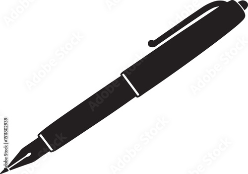 pen black silhouette vector, pencil icon 