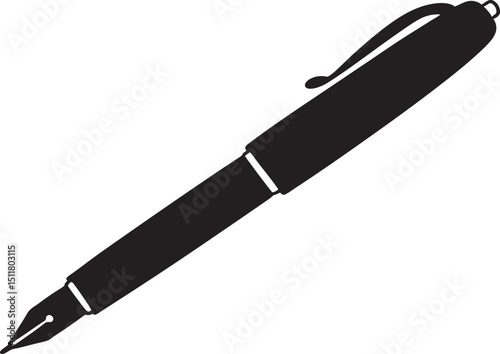 pen black silhouette vector, pencil icon 