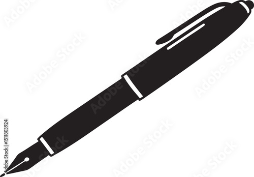 pen black silhouette vector, pencil icon 