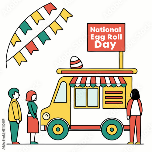 NATIONAL EGG ROLL DAY vector illustration