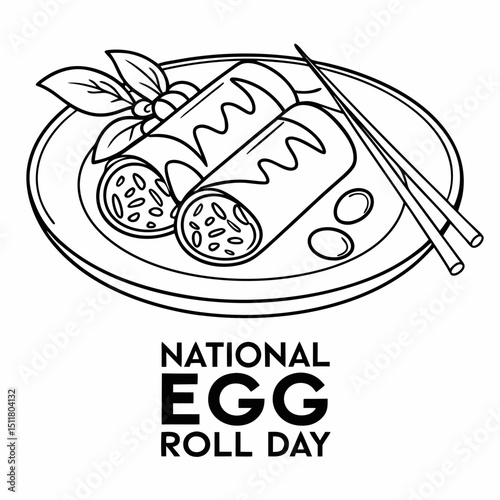 NATIONAL EGG ROLL DAY vector illustration