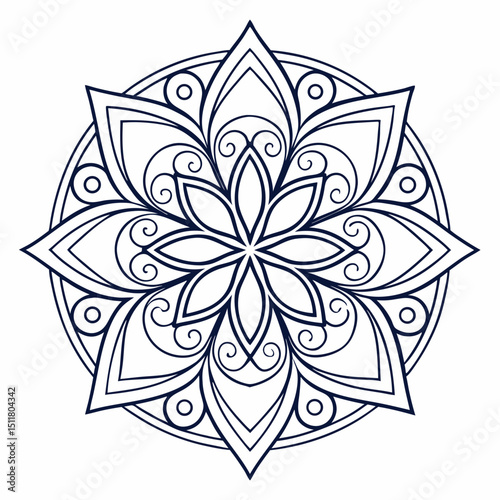 Outline Mandala for Coloring Book Page. Oriental Mandala vector. Mandala Coloring book line art vector illustration. Vector abstract mandala pattern.