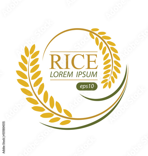 Rice. Logo design template vector illustration.