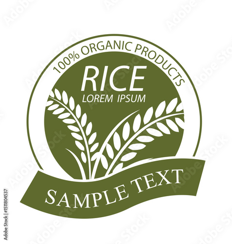 Rice. Logo design template vector illustration.