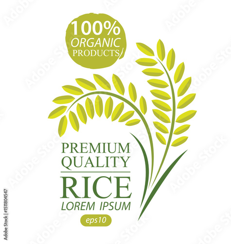 Rice. Logo design template vector illustration.
