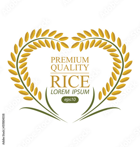 Rice. Logo design template vector illustration.