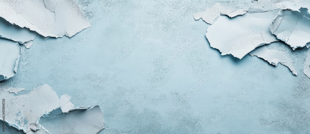 Obraz premium Cracked wall surface with a light blue background creating a textured and artistic feel