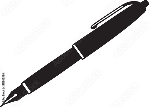 pen black silhouette vector, pencil icon 