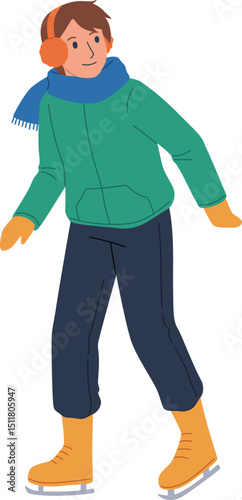 Boy Ice Skating