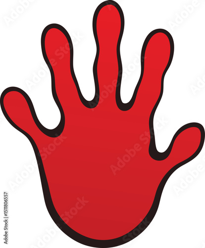 Red Handprint A Symbol of Stop, Caution, and Warning