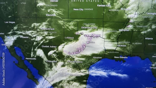 Storm Clouds On USA Map, Loop Video