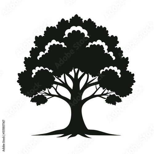 tree oka silhouette vector